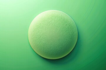 Wide-Angle Abstract round shape with grainy texture in soft green gradient background