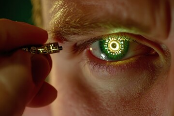 Aufkleber - Futuristic Eye Technology Concept with Circuit Integration