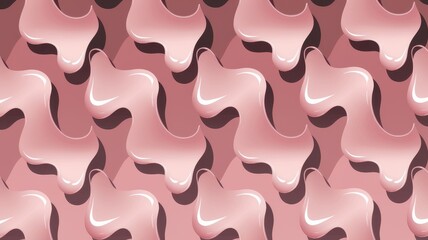 Abstract repeating pattern with light pink dripping liquid shapes