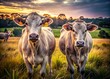 © hapsuwanArt - Australian Angus & Murray Grey Cows Grazing in Vintage Style Photography