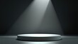 © chesleatsz - A Circular Platform Illuminated by a Spotlight in a Dark Room