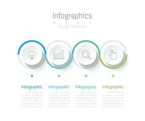 Infographic 4 options design elements for your business data. Vector Illustration.