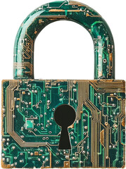 Aufkleber - Padlock with circuit board design, cybersecurity and technology concept