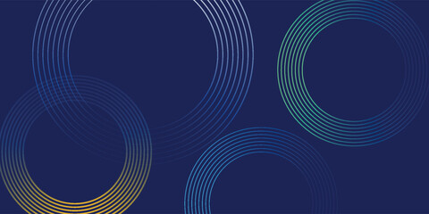 Poster - abstract colorful gradient curves lines on dark blue background. vector.