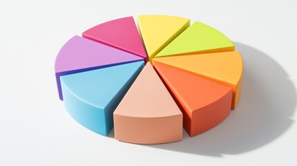 Leinwandbilder - Colorful 3D Segmented Pie Chart Display