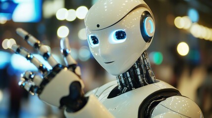 Poster - Futuristic Robot with Blue Eyes