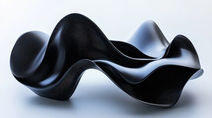 Poster - Abstract background 3D art concepts, simple black shapes and forms, modern abstract art.