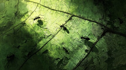 Poster - Ants Exploring the Surface of a Leaf