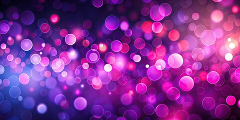 Wall Mural - Abstract bokeh background with vibrant pink and purple light circles in a dark gradient , bokeh, abstract, background, vibrant