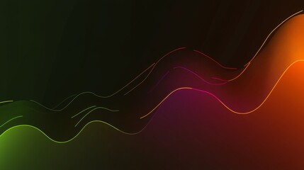 Poster - neon abstract line graph on dark background