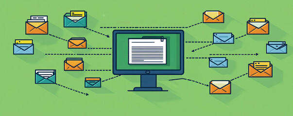 Poster - a computer monitor shows a large number of emails, with one email labeled 