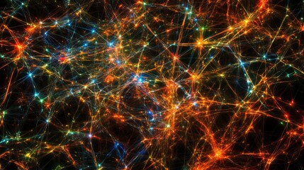 Aufkleber - Vibrant Abstract Digital Network Composition