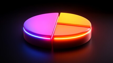 Aufkleber - Bright 3D Pie Chart with Colorful Slices
