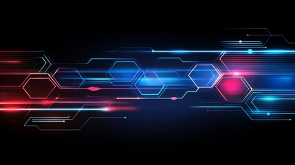 Poster - Futuristic Graphic Design with Hexagonal Layers
