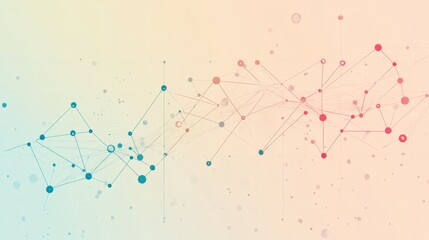 Poster - abstract line graph with data points and background effects