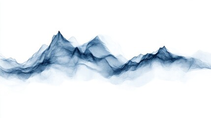 Aufkleber - Minimalistic Blue Line Graph on White Background