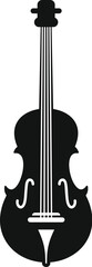 Wall Mural - Black cello silhouette, showcasing the instrument's classic form and hinting at the rich sounds it produces