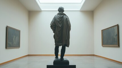 Poster - minimalist art display with statue
