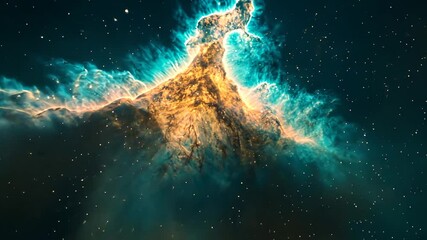Wall Mural - cosmic mountain nebula, space, galaxy, stars, universe, night sky