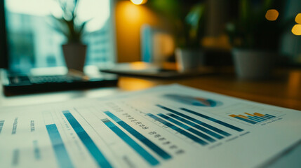 Poster - Detailed analysis of business performance metrics in a modern office environment during the day