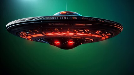 Wall Mural - ufo hovering in the sky, flying saucer, spaceship, alien, extraterrestrial, spacecraft