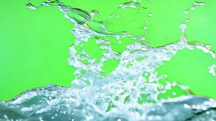Poster - Water splashing on a green screen.