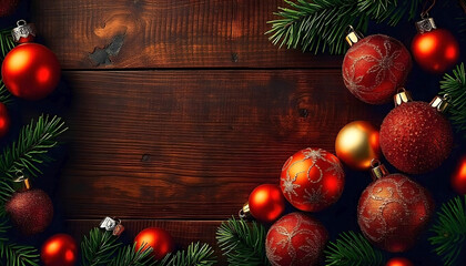 Wall Mural - christmas background with christmas tree and decorations