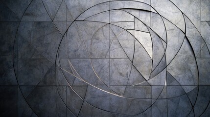 Poster - Abstract Geometric Wall Design in Gray Tones