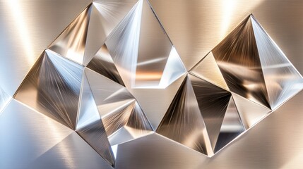Poster - Abstract Metallic Geometric Shapes for Modern Design