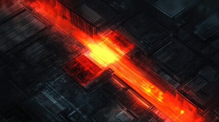 Poster - Abstract Red and Black Digital Background Image