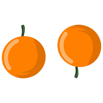 Minimalist illustration of Mandarin oranges. The design is perfect for a fresh and healthy theme. Ideal for food and nutrition concepts.