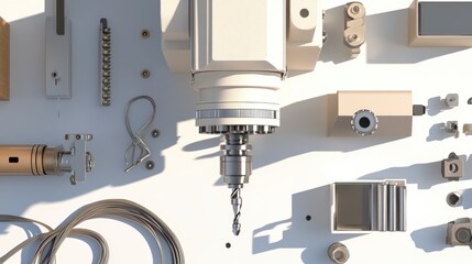 Poster - Modern Industrial Equipment and Tools Layout
