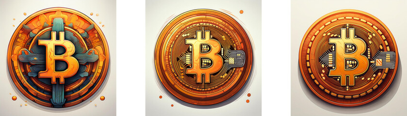 Poster - Three gold coins with a stylized 'B' in the center.