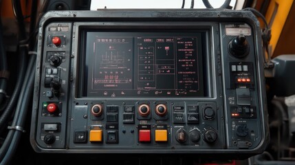 Poster - Heavy Equipment Control Panel in Industrial Setting