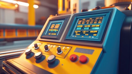 Poster - Control Panel of Modern Industrial Machine