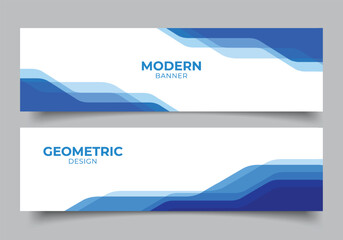 Poster - Abstract modern geometric blue banner design.presentation or business template design background
