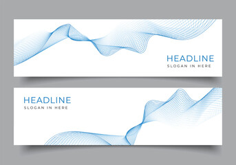Poster - abstract modern wave line geometric banner design.presentation or business design background