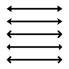 Poster - Double arrow icon set. Two way side sign symbol