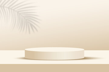 Poster - modern display podium stage cream beige gradient color suitable for display product collection