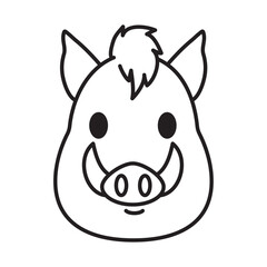 Sticker - wild pig head animal icon