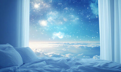 Wall Mural - Dreamlike scenery outside the window-generative ai