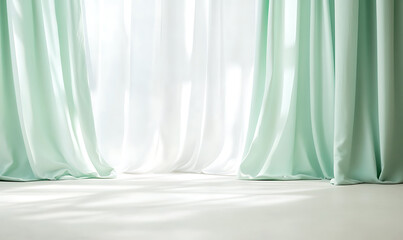Wall Mural - curtains in the window-generative ai