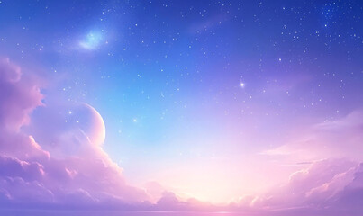 Wall Mural - dreamy blue sky with clouds-generative ai