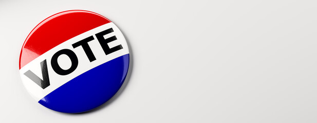 Poster - Vote Button on a White Background. 3D Rendering