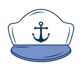 Wall Mural - sailor hat with anchor nautical icon