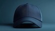 © peppastocker - plain navy blue hat design with front view. mockup template, generative ai