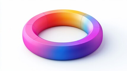 Poster - circle diagram 3d icon. realistic  illustration isolated on white background.