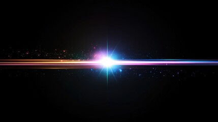 bright light shines on black background