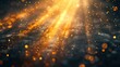 © gacor - Abstract background with golden light rays and bokeh effect on a dark surface.