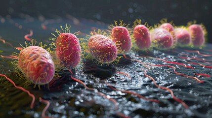 Antimicrobial Resistance in Pathogenic Bacteria, 3D Illustration of the Microbiological Battle in Medicine and Research